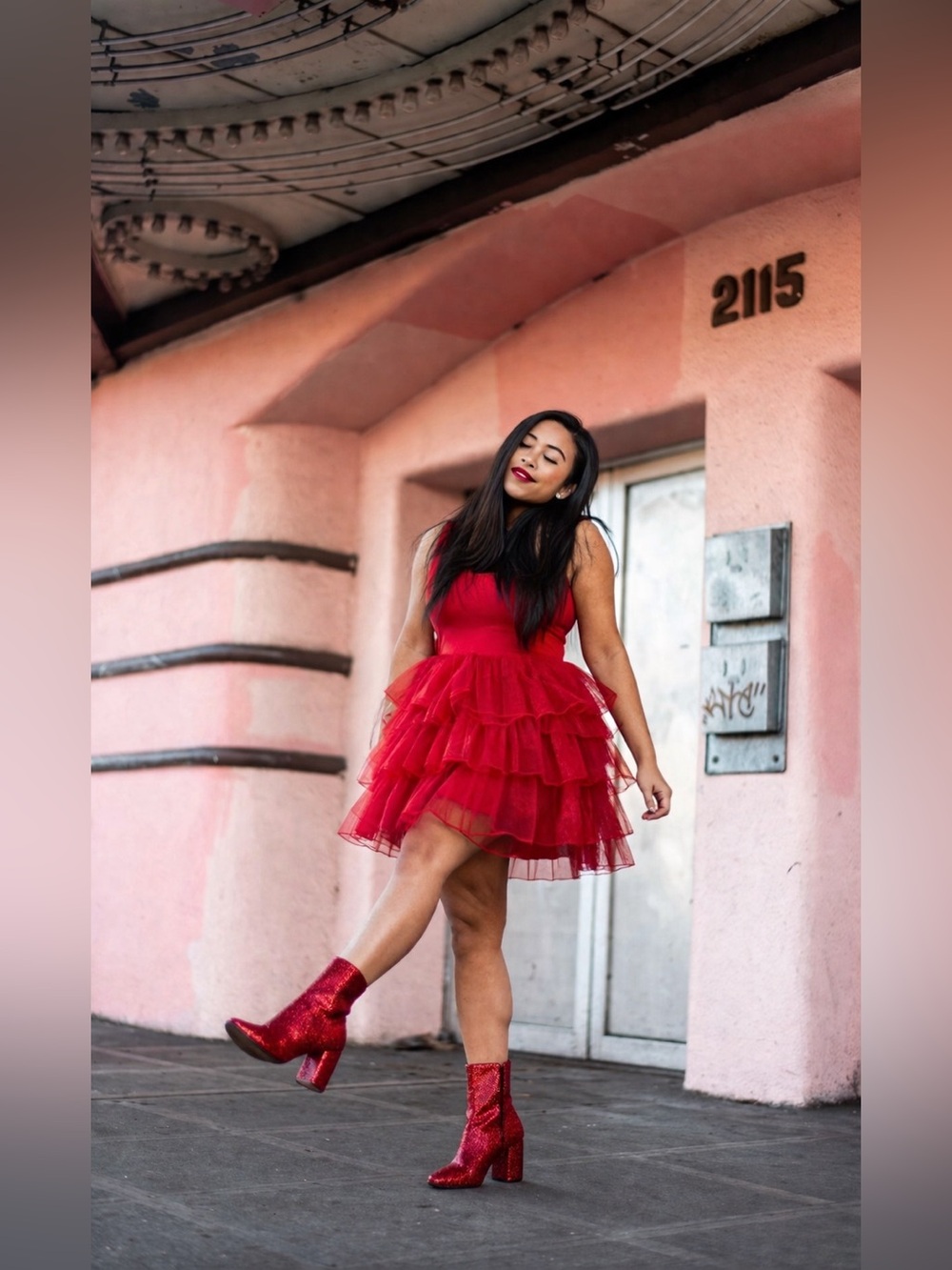 torrid Red Tiered Tulle Mini Dress - Picture 6 of 16